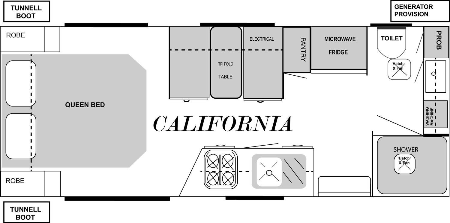 Malibu Caravans California 20'6 On Road Layout